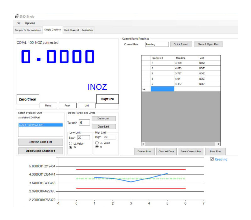 Logiciel SMD-SC Torque pour la collecte et l'analyse des données